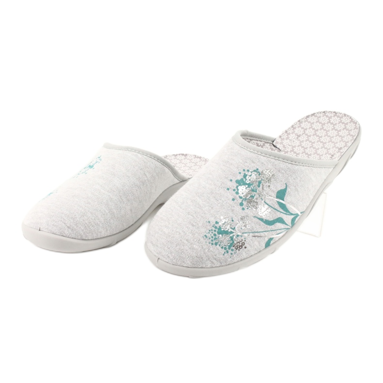 Sapatos femininos coloridos Befado 235D168 cinza verde 2