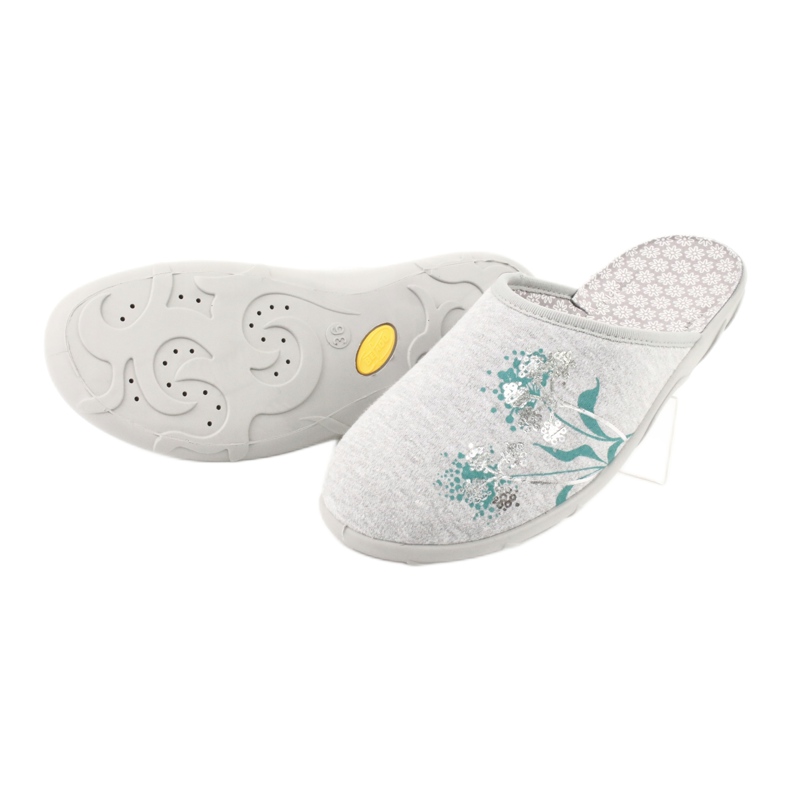 Sapatos femininos coloridos Befado 235D168 cinza verde 3