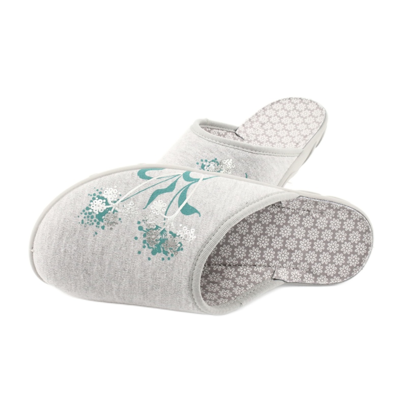 Sapatos femininos coloridos Befado 235D168 cinza verde 4