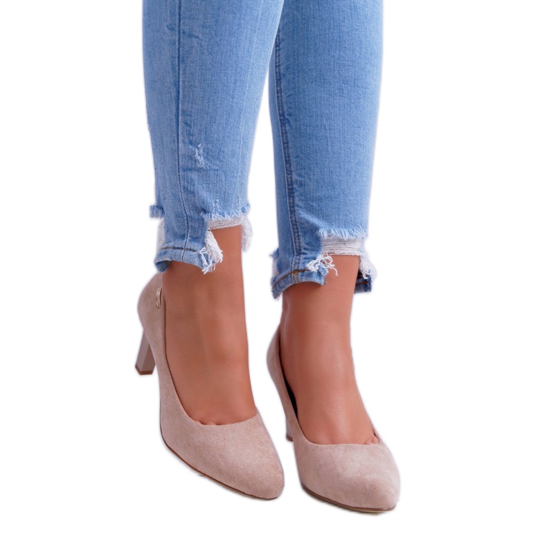 Bombas Femininas Sergio Leone Beige Suede Orsola bege 3