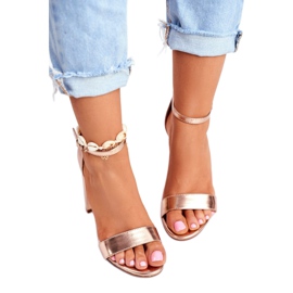 ADY Sandálias femininas com salto alto ouro rosa anastasie dourado 2