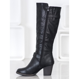 J. Star Botas confortáveis ​​com fivela preto 1