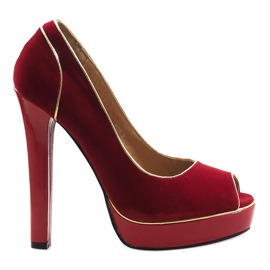 Stilettos clássicos na plataforma 805 vermelho 1