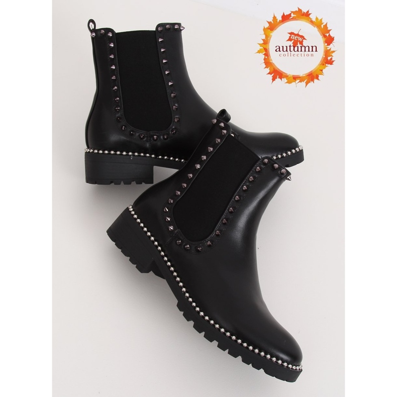 Botas pretas Chelsea com tachas pretas NC826 Pretas preto 1