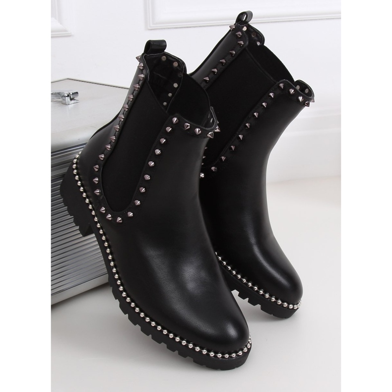 Botas pretas Chelsea com tachas pretas NC826 Pretas preto 2