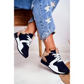 EVE Calçados esportivos femininos azul marinho dourado Clementine Elements branco azul-marinho 2