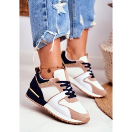 EVE Sapatos esportivos femininos bege dourado Clementine Elements branco marrom 1