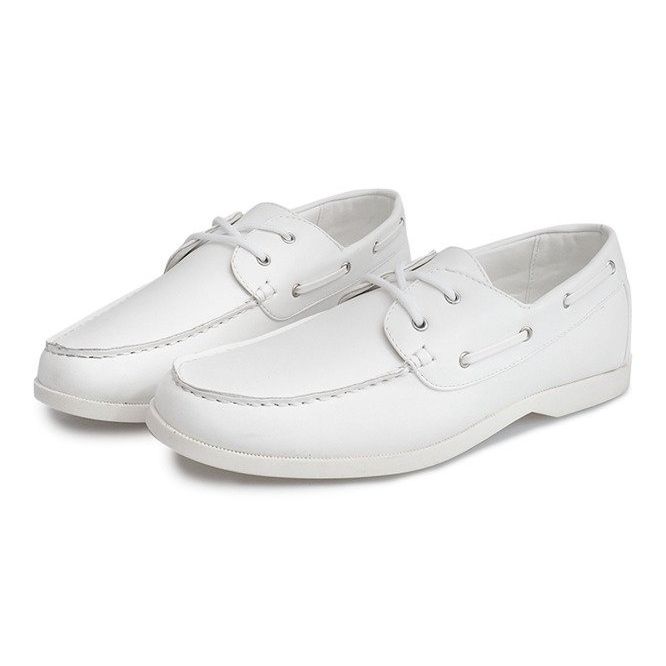 Mocassins de couro amarrados 1721 branco 2