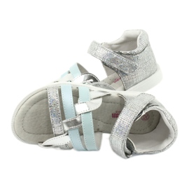 American Club Sandálias femininas com inserção de couro GC26 do calcanhar prata 4