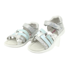 American Club Sandálias femininas com inserção de couro GC26 do calcanhar prata 2