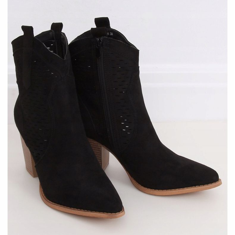 Botas de cowboy pretas com orifícios ZE05P pretas preto 1