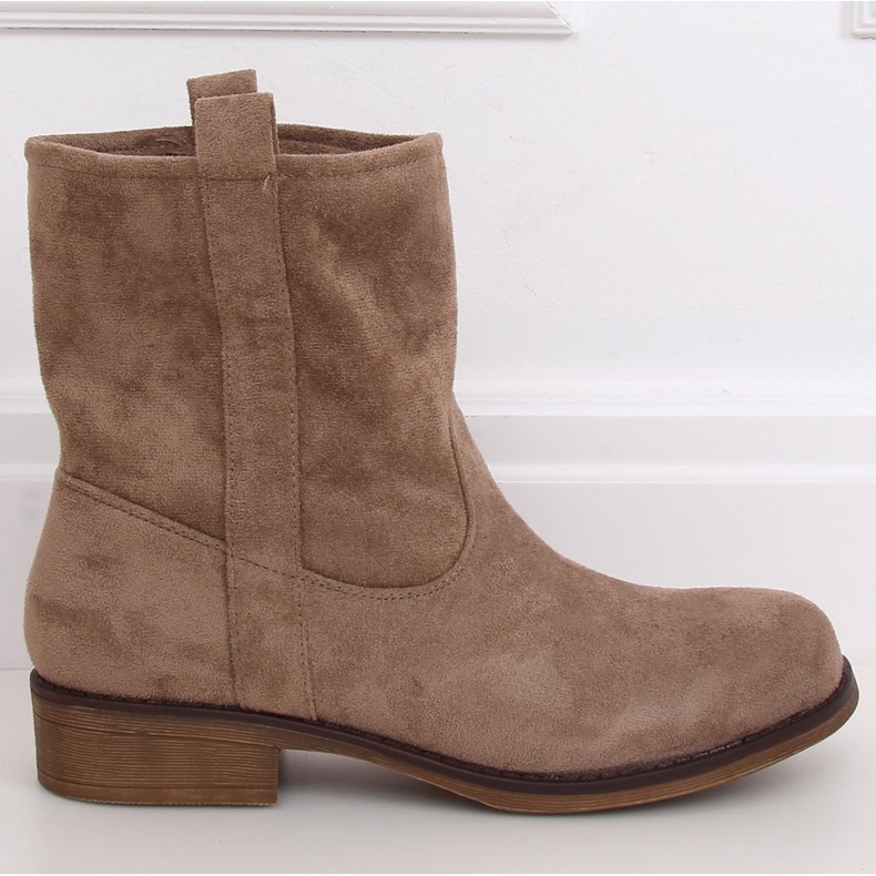 Botas femininas bege escuro camurça ST-18P Khaki castanho cáqui 1