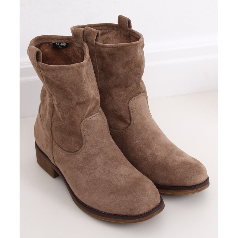 Botas femininas bege escuro camurça ST-18P Khaki marrom cáqui 2