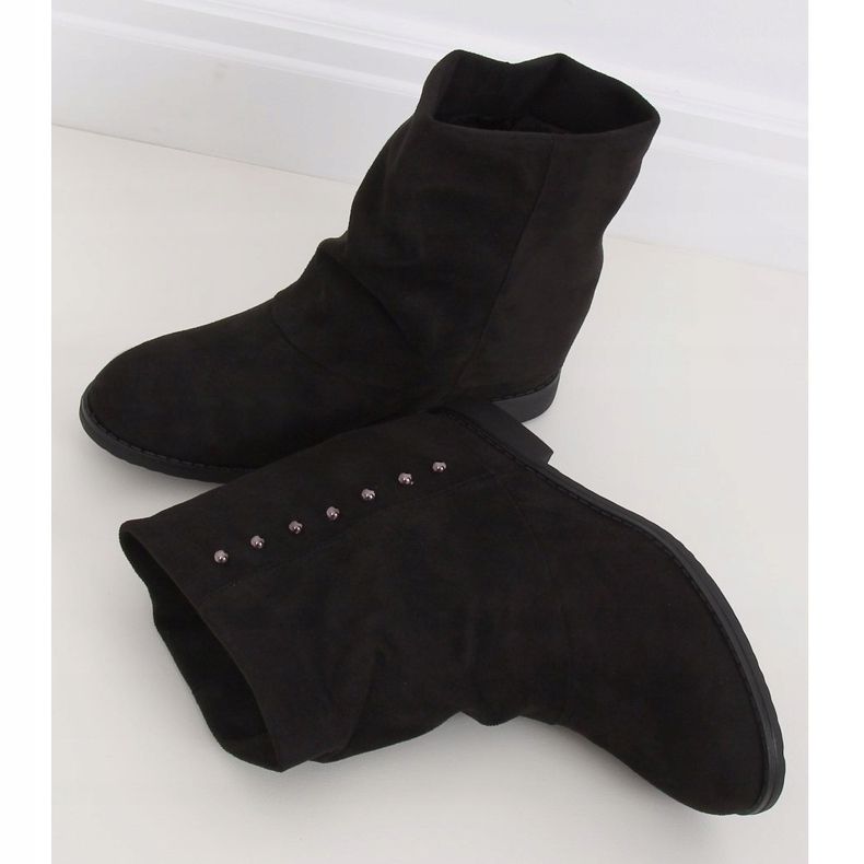 Botas pretas em uma cunha oculta ST-03P Preto 1