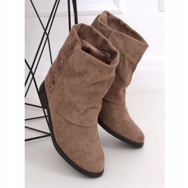 Botas em cunha bege oculta ST-03P Khaki marrom cáqui 1