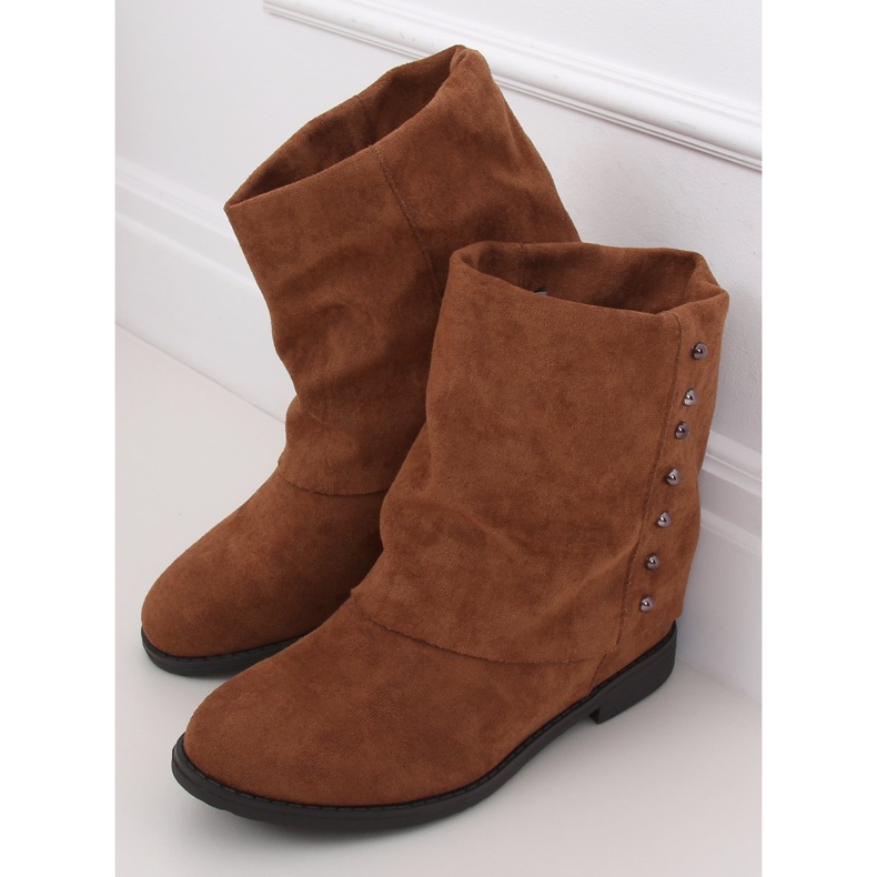 Botas em camelo de cunha oculta ST-03P Camel marrom 2
