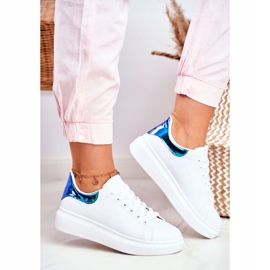 Calçados Esportivos Femininos Lu Boo Branco Metálico Matilda azul marinho 2