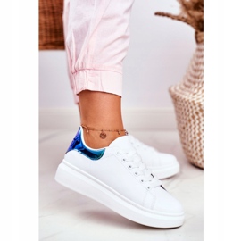 Calçados Esportivos Femininos Lu Boo Branco Metálico Matilda azul marinho 1