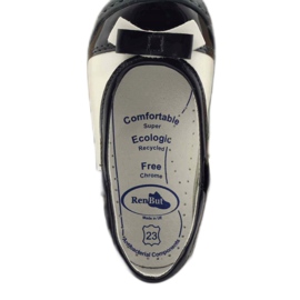 Sapatos infantis de bailarinas Ren But 1405 azul marinho branco 5