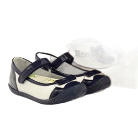 Sapatos infantis de bailarinas Ren But 1405 azul marinho branco 4