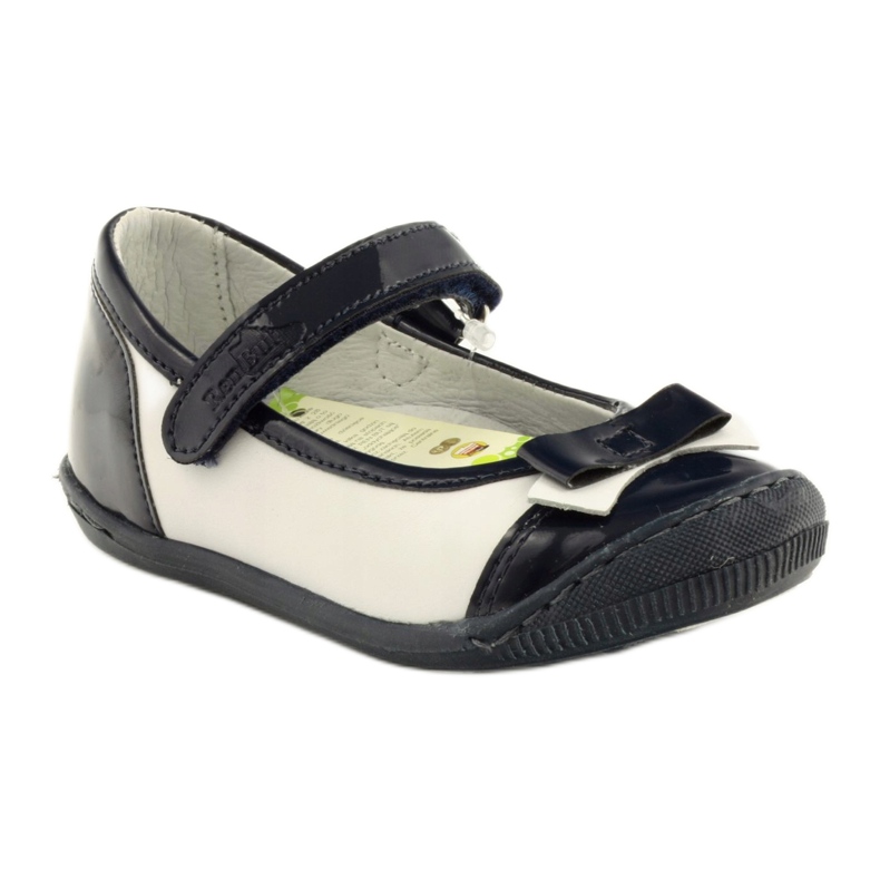 Sapatos infantis de bailarinas Ren But 1405 azul marinho branco 1