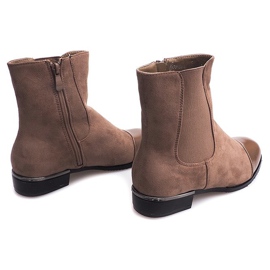 Botas de camurça caqui XF220 com zíper cáqui verde 2