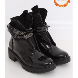 Botas laqueadas em sola preta maciça NC1039 Black preto 1