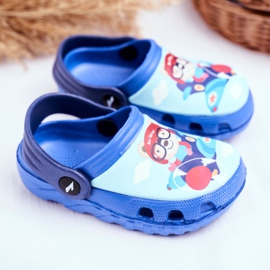 Chinelos infantis de espuma Crocs Blue Teddy Bear Pilot SuperFly azul 2