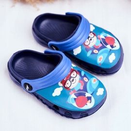 Chinelos infantis de espuma Crocs azul marinho Teddy Bear Pilot SuperFly azul-marinho 1
