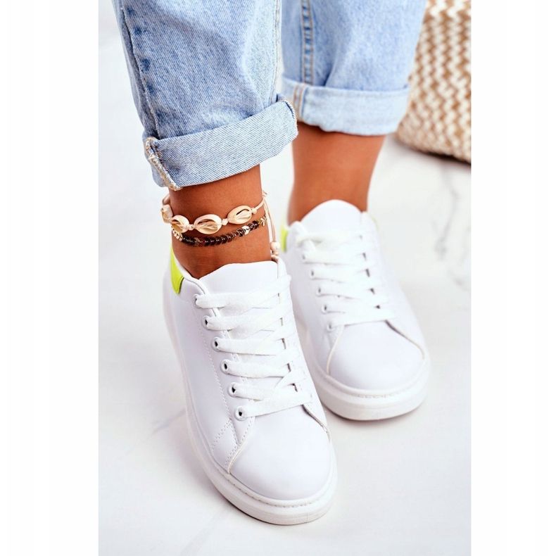 Calçados Esportivos Femininos Lu Boo Branco Matilda amarelo 1