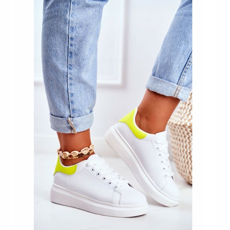 Calçados Esportivos Femininos Lu Boo Branco Matilda amarelo 2