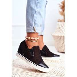 Tênis feminino Lu Boo com malha preta Morgono preto 1