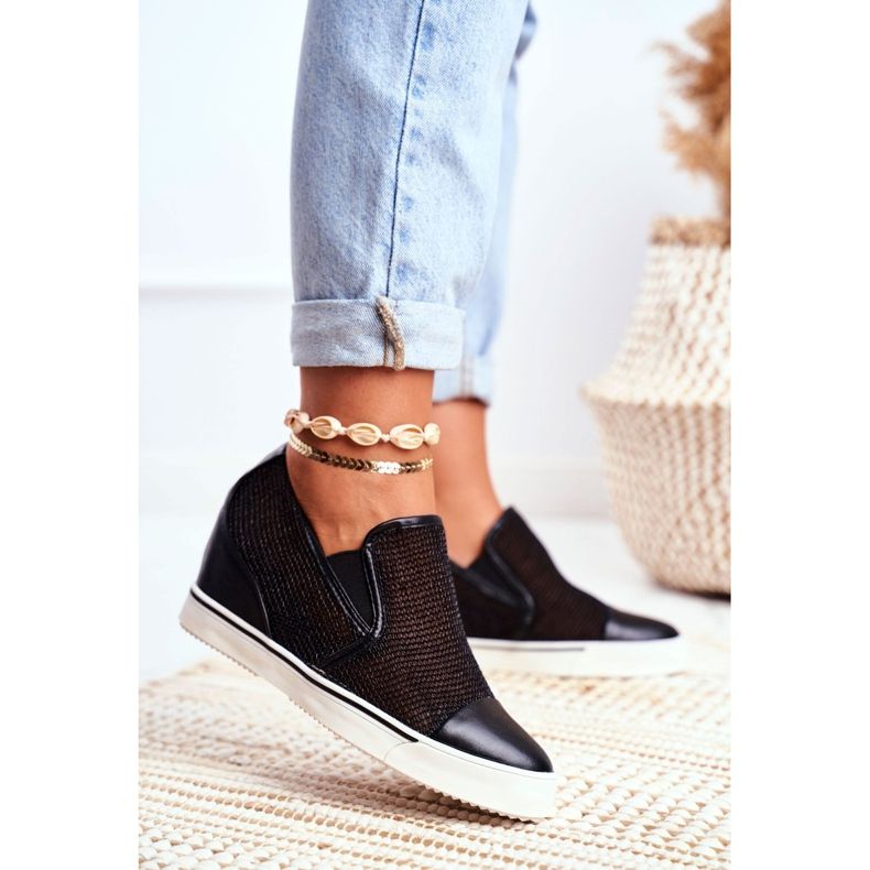 Tênis feminino Lu Boo com malha preta Morgono preto 1