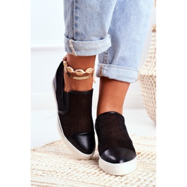 Tênis feminino Lu Boo com malha preta Morgono preto 2