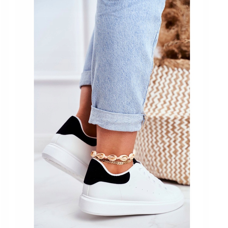 PS1 Calçados esportivos femininos brancos com salto preto Milly 1