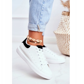 PS1 Calçados esportivos femininos brancos com salto preto Milly 2