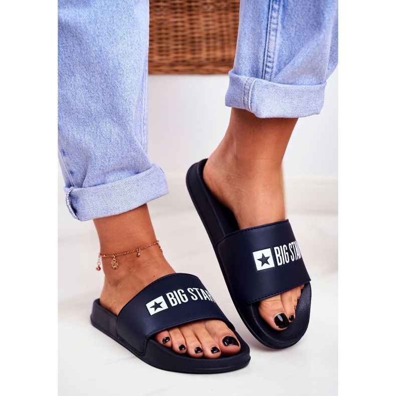 Chinelos femininos Big Star Classic Azul marinho GG274043 1