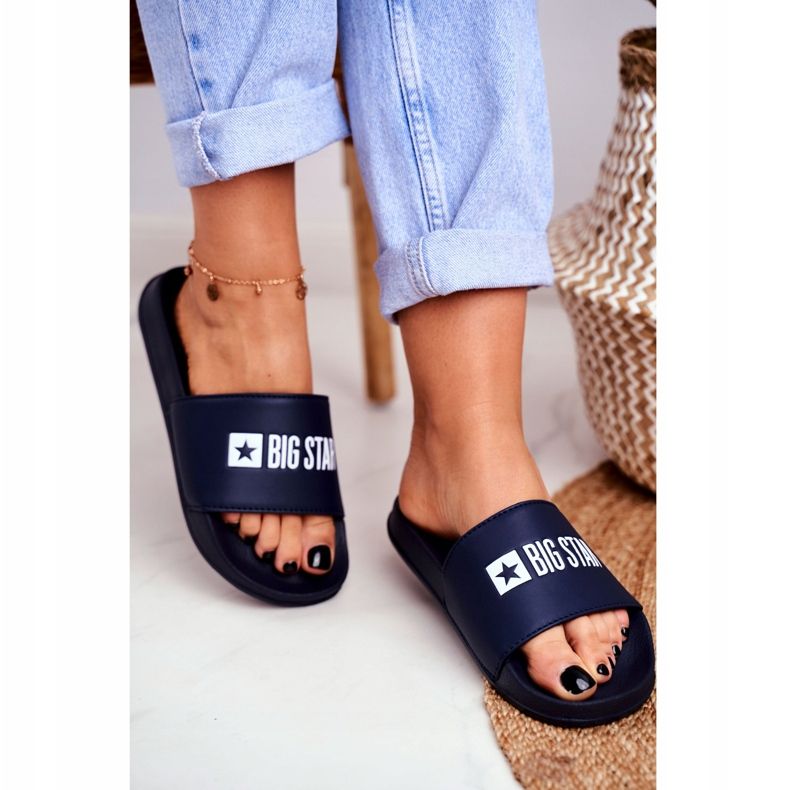 Chinelos femininos Big Star Classic Azul marinho GG274043 2