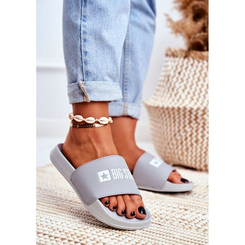 Chinelos femininos Big Star Grey GG274042 cinza 1