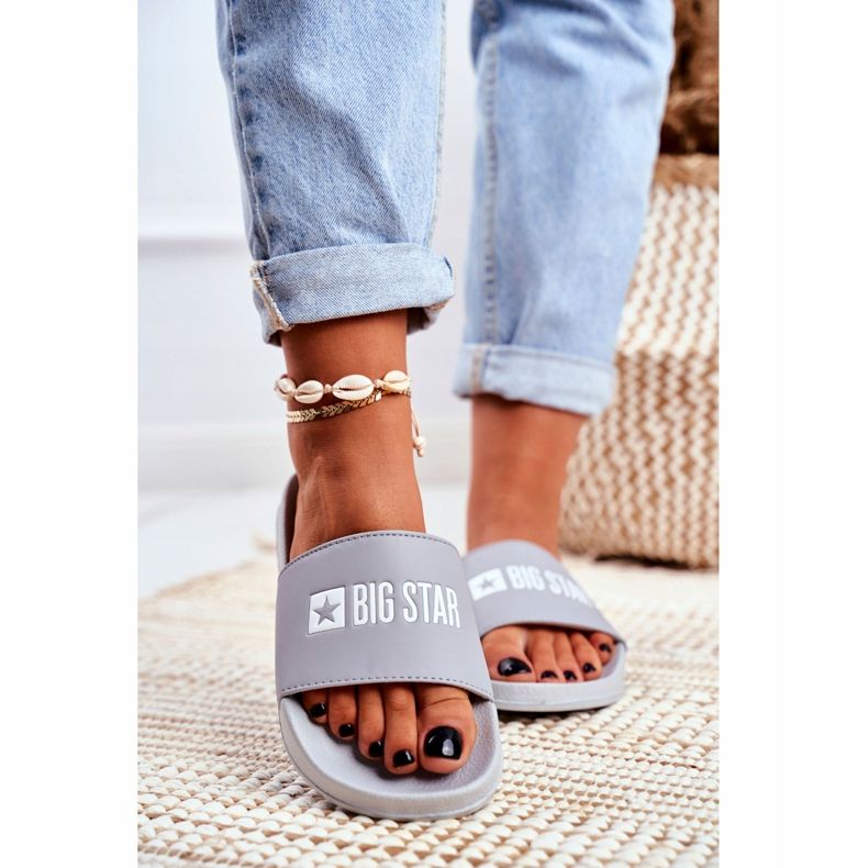 Chinelos femininos Big Star Grey GG274042 cinza 2