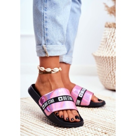 Chinelos femininos Big Star Pink Holo GG274008 rosa 1