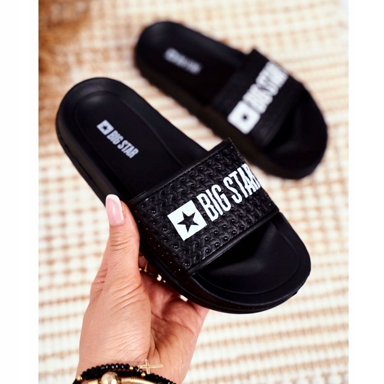 Chinelos infantis pretos Big Star acolchoados GG374800 2