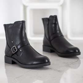 J. Star Botas de salto plano preto 1