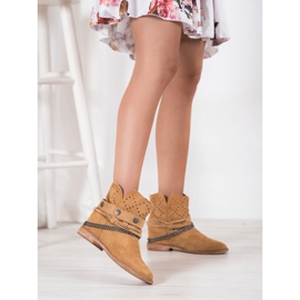 Bella Paris Botas Com Listras Decorativas marrom 1