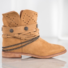 Bella Paris Botas Com Listras Decorativas marrom 2