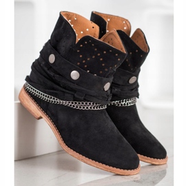 Bella Paris Botas Com Listras Decorativas preto 2