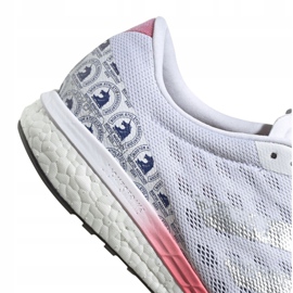 Tênis de corrida adidas Adizero Boston 9 M FX8499 branco vermelho cinza 1