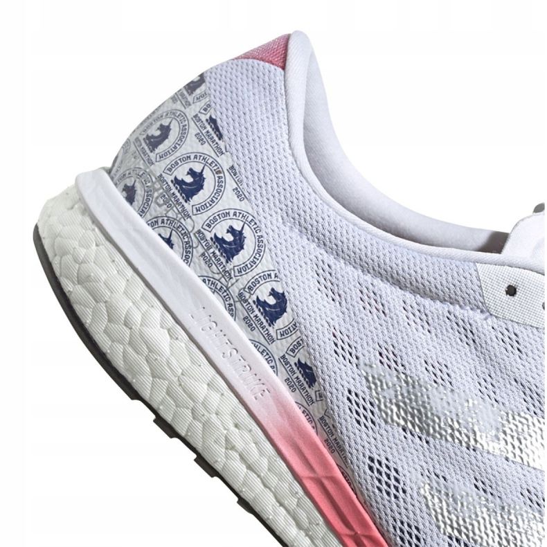 Tênis de corrida adidas Adizero Boston 9 M FX8499 branco vermelho cinza 1