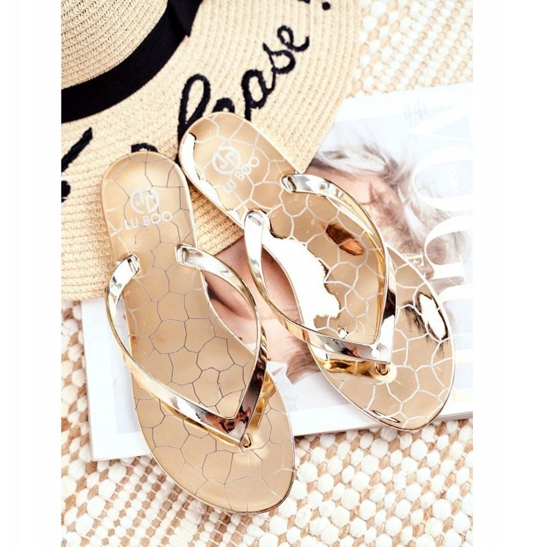 Lu Boo Chinelos Metálicos Ouro Eltoro Ii gat. dourado 1