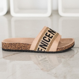 Evento Chinelos Nice Crystals bege 1